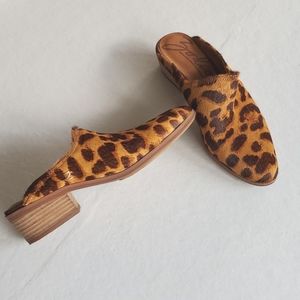 Zodiac Cow Hair Leopard Print Mules